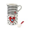 Heart Black and White 16 ounce Ceramic Stoneware Cream and