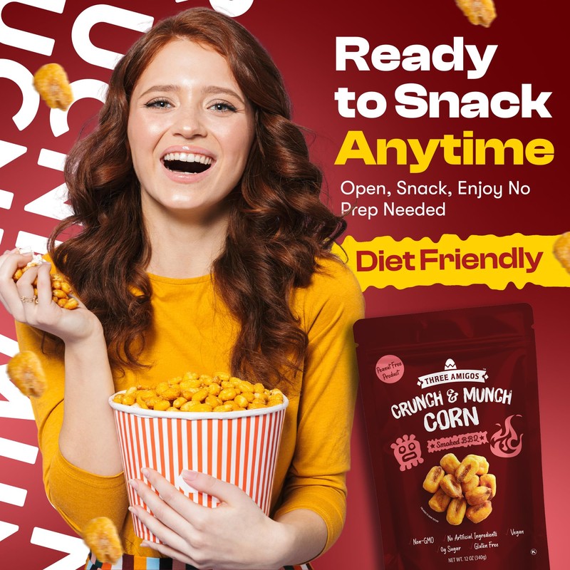 Three Amigos Corn Nuts Suger Free, 100% Vagan, Peanut Free