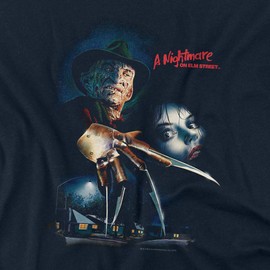 A Nightmare on Elm Street Elm Street Poster Unisex Adult T-Shirt for Men and Women, Navy, 5X-Large