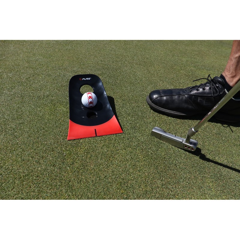 Pure2Improve Golf Return Putt Training Aid, Black, Height Adjustable