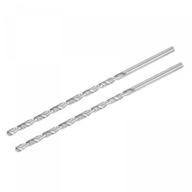 TA-VIGOR 2Pcs 6mm Extra Long Twist Drill Bits, 250mm Length High-Speed Steel HSS Straight Shank Spiral Drill Bits for Wood Metal Aluminum Plastic