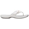 Clarks Women's Breeze Reyna Flip Flop, White Synthetic, 7