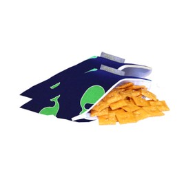 Itzy Ritzy Snack Happens Mini Reusable Snack Bag, Whale Watching Blue, 2-Count