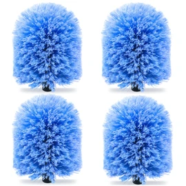 4 Pack Screw on Webster Cobweb Duster Head for Pole,Spider Web Remover Brush, Cobweb Duster Head Attachment,Fits Standard 3/4 inch Threaded Poles(Big, Blue)