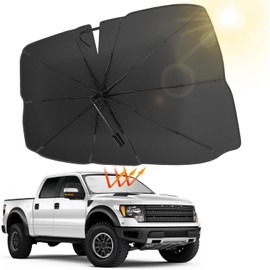 JOYTUTUS Parasol Coche Delantero, Parasol Plegable Coche con Barra Ajustable, Paraguas Parasol Coche Parabrisas Anti UV Rayos, para la mayoría de los Coches,SUV, Camiones