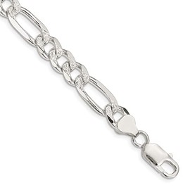 IceCarats 925 Sterling Silver 8mm Figaro Link Chain Bracelet 8 inch