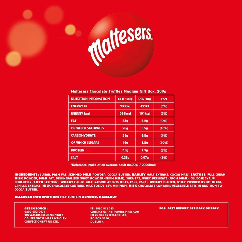 Maltesers Truffle Medium Gift Box 200G with I Love You