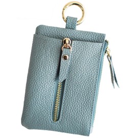 Women's Key Case, Coin Purse, Leather Card Holder, blue