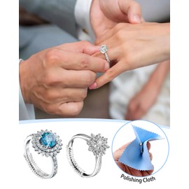 Ring Sizer, Ring Size Adjuster for Loose Rings, 16 Pack 2 Sizes Any Sizer, Invisible Ring Adjuster For Loose Rings Women Or Men,Ring Guards, Spiral Silicone ,Ring tightener Set w/ Polishing Cloth,Box