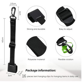 Shappy 16 Pcs Canopy Hanging Clips Tent Hanging Clip for Vendor Booth Display Business Exhibitions to Hang Signs, Slogans, Flags, and for Outdoor Camping to Hang Food, Lanterns, Garbage Bags, Towels
