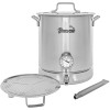 BREWSIE Home Brew Kettle Stainless Steel + Thermometer, Ball Valve,