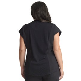 Infinity Mock Neck Top for Women with 4 Pockets, Dolman Sleeves, and Rib-Knit Back Panel - Stylish Medical Top CK742A, S, Black