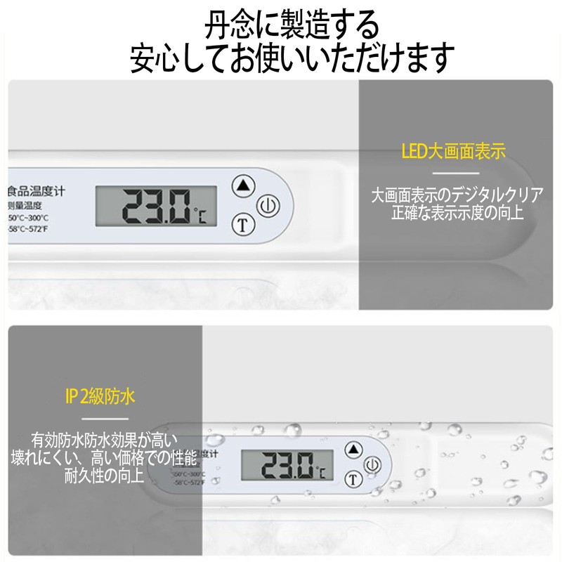 LUYING Digital Folding Rooster Digital Instant Read Meat Thermometer for