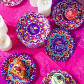 Diwali Party Decorations, Happy Diwali Party Plates Cups Napkins Tablecloth for Indian Deepavali Diyas Supplies Festival of Lights Party Decoration