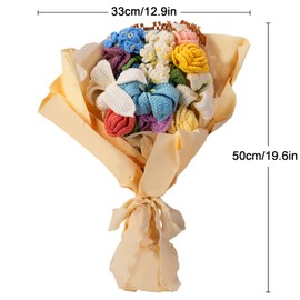 Noocro Crochet Kit for Beginners, Starter Kit, Flower, Flower Bouquet, Rose, Lily, Myosotis, Poppy, with Step by Step Tutorial Video and Detailed Instruction Complete Kit Craft Supplies Holiday Gift