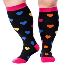 Abodhu Plus Size Compression Socks for Women& Men 15-20mmHg Wide Calf Knee High Socks