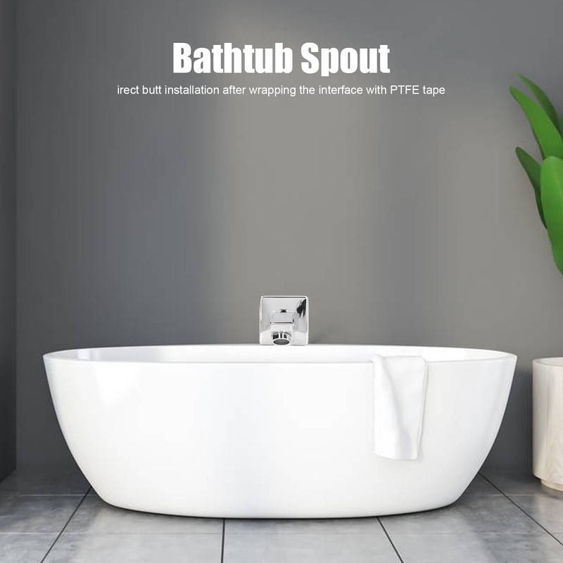 Tub Spout Brass G1/2 Connector Rectangle Wall Mounted Bathtub Faucet