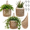 VMEECARL 4-Pack 5-Inch Macrame Wall Plant Hangers, Natural Cotton Hanging