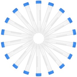 POPETPOP 50pcs 15ml Conical Tubes with Scale Flat Top Screw Cap Test Tubes for Lab Laboratory Scientific Vial Tubes