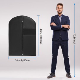 Garment Bags Suit Cover Bags for Men 5 PCS Dustproof Clothes Covers with Clear Window Suitable for Travel or Home Wardrobe Storage Breathable Suit Jacket Carrier 24 x 40 inch