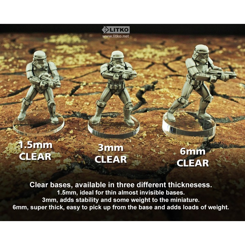 LITKO SW: Legion, 100mm Circular Notched Base, 1.5mm Clear