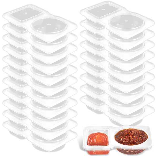 Snack Container, 20 Set Mini Snack Containers 2 Compartment Snack