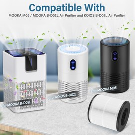 2 PCS B-D02L M05 Replacement Filter for MOOKA M05 for MOOKA B-D02L Air Filter Replacement, For VEWIOR B-D02U Air Puri-fier Filter Replacement, For KOIOS B-D02L Air Filter Replacement 3-IN-1 True HEPA