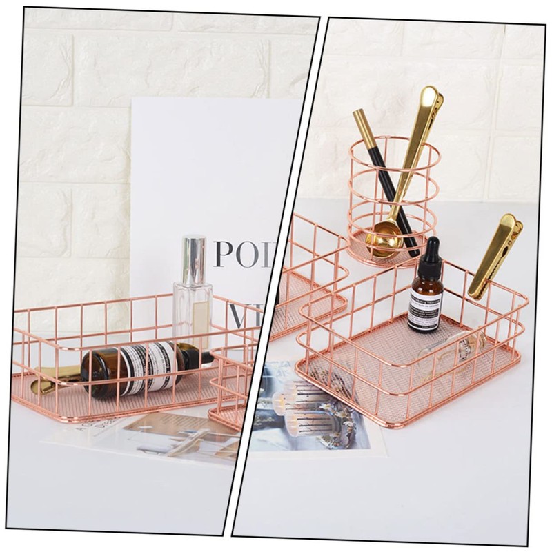 CIYODO 2pcs Multipurpose Desktop Storage Baskets Stylish Square Organizers for