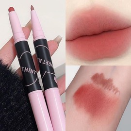 SWEETMINT #02 Lip Pen, Non-Fall Lipstick, Lip Liner, Long Lasting, High Color, Double-Ended Model, Multi-functional, Matte, Glossy, Waterproof