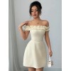Vestidos De Fiesta Cortos De Encaje Sin Tirantes Para Mujer