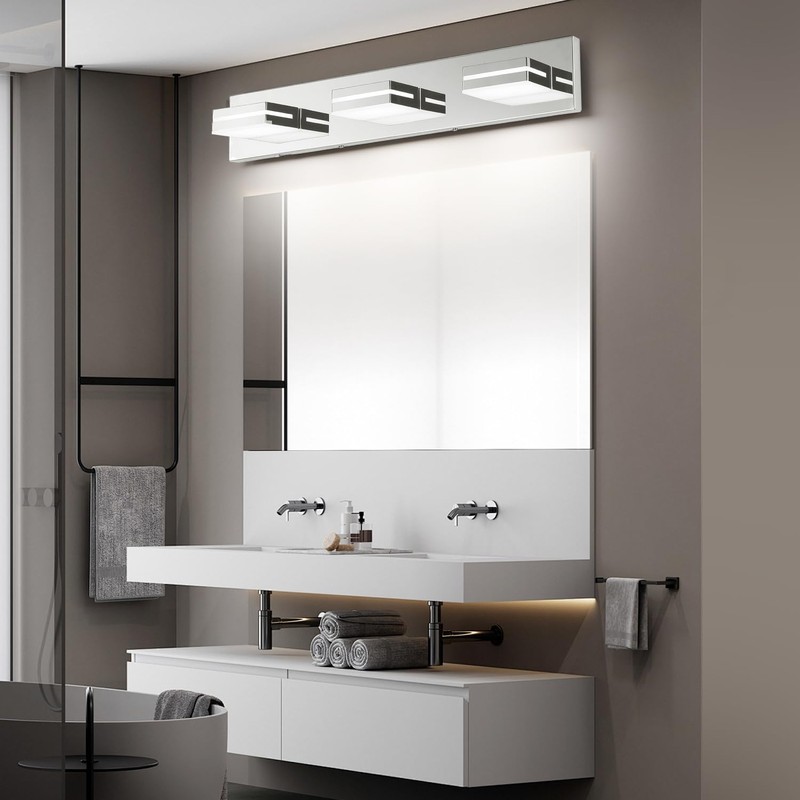 SineRise LED Modern Bathroom Vanity Light Fixtures (3-Light, 24-Inch)(5CCT, Dimmable),
