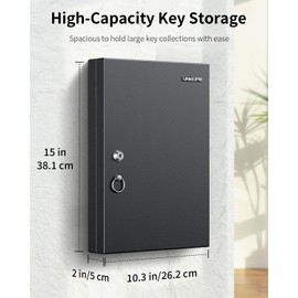 Uniclife 32 Position Key Lock Box, Wall Mount Key Box, Car Key Organizer with Writable Key Racks and Tags, Security Key Cabinet, Car Key Holder Storage Box for Office Hotel & Company