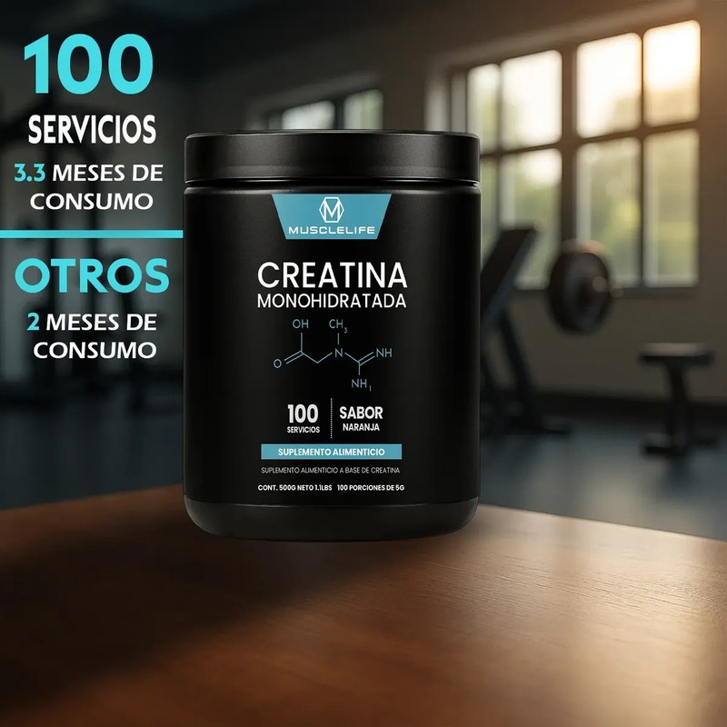 Suplemento Creatina Monohidratada Muscle Life 500g 100servis