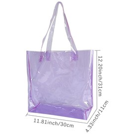 TotePrint Beach Bag Waterproof Clear Tote Bag12.2"x11.81"x4.33" Sandproof with Handles, Heavy Duty PVC for Pool & Travel (B090-D2106-9-1012)