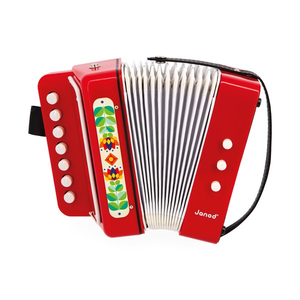 Janod Gioia J07654 Accordion Musical Instrument for Children's Role Play