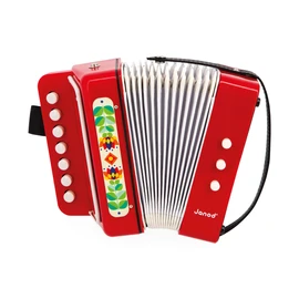 Janod Gioia J07654 Accordion Musical Instrument for Children's Role Play and Early Education, with Strap for Ages 3 and Above, Multicoloured