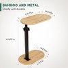Yumkfoi Bamboo Bathtub Tray Table with Adjustable Height, Freestanding Bath