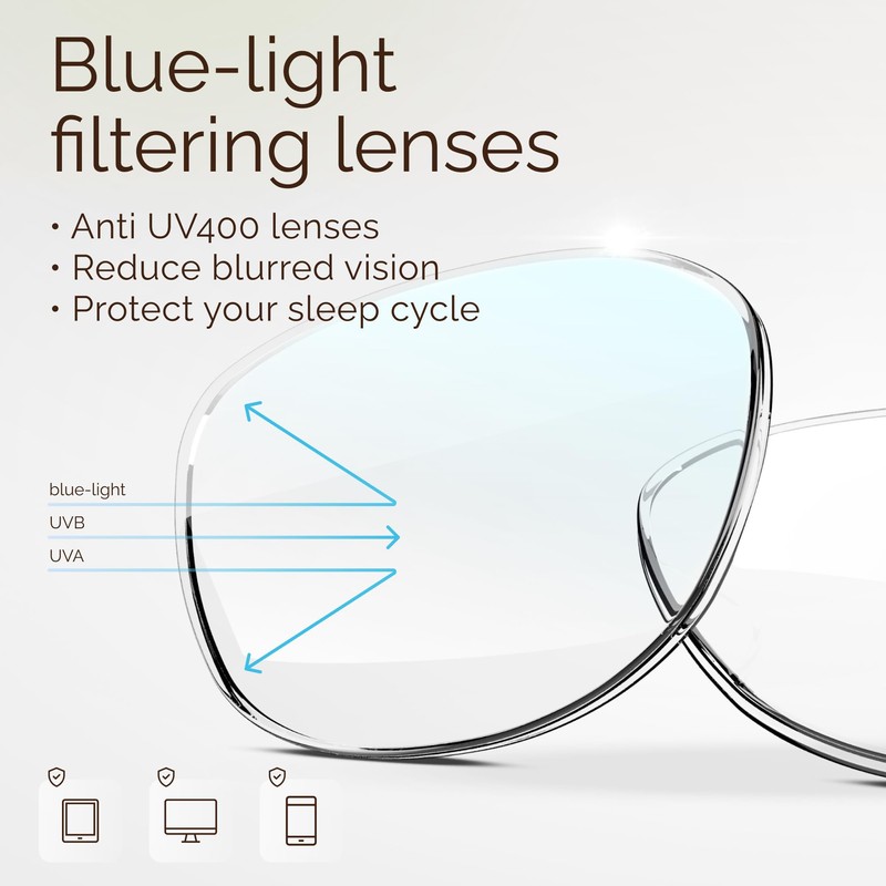 miyya Stylish Reading Glasses for Women, Cheaters Eyeglasses, Oversized Blue