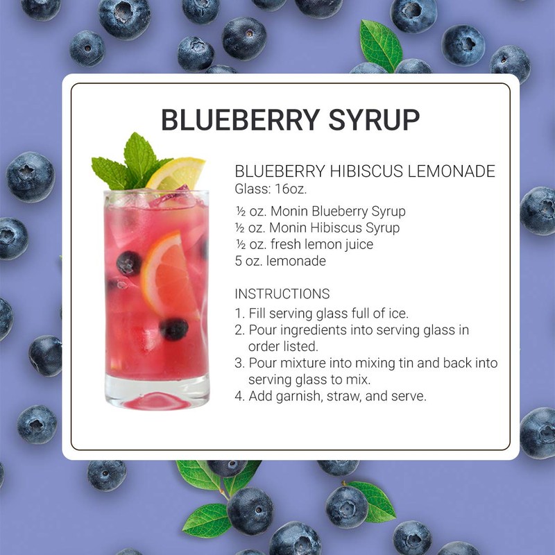 Monin - Blueberry Syrup, Mildly Sweet & Tart Blueberry Flavor,