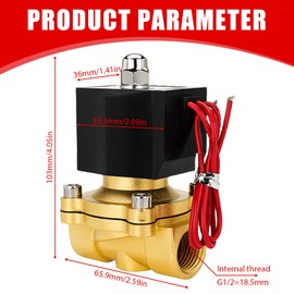 Brass Solenoid Valve, 1/2 Inch 220 V AC Electromagnetic Valve Brass, Direct Acting Solenoid Valve, Electric Water Valve for Water, Air, Diesel, Kerosene, Petrol
