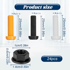 48 Pcs Car Number Plate Screws and Caps, Number Plate Screws and Nuts, Number Plate Fixing Kit, for Car Truck Caravan Motorcycle Bike Motor Fixing and Repair