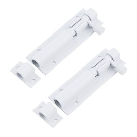 Bitray 3-inch Slide Bolt Latch White Slide Locks for Inside Door Barrel Bolt Latch Sliding Door Security Slide Latch Lock -2pcs