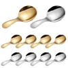 Binxus 10 Pcs Stainless Steel Mini Round Spoons Gold &