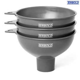 Terbold 3pc Wide Mouth Canning Funnels for Filling Bottles and Mason Jars | Large Spout Quick Fill Food Grade Plastic Funnels for Kitchen Use (Gray)
