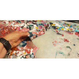 Henta Pour Paint Fluid Art Spill Cleanup 48 x 24" Plastic Sheet - Makes Cleanup Easy!