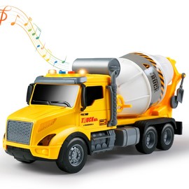 DWIRCTOYS Toddler Trucks Toys,Big Cement Mixer Toy Truck with Lights and Sounds,Truck Vehicle Boy Toy for 3 4 5 6 Year Old,Christmas Birthday Gifts for Boys & Girls