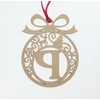 Laser cut Christmas tree bauble decoration: Letter P