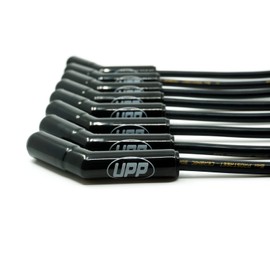 UNITED PERFORMANCE PRODUCTS - PROSTREET 8mm Ceramic Universal Chevy LS Spark Plug Wire Set - 300 ohm Spiral Core - 135 Degree 2000F Black Ceramic Boots - Fits Chevy LS1, LS2, LS3, LS6, LS7, LS9 & LSA