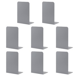 MSDADA Bookends, Book Ends for Book Shelves, Bookends for Office, Book Ends for Heavy Books, Metal Bookend Supports, Modern Minimalist Style Bookends, Grey(4 Pairs/8pcs)