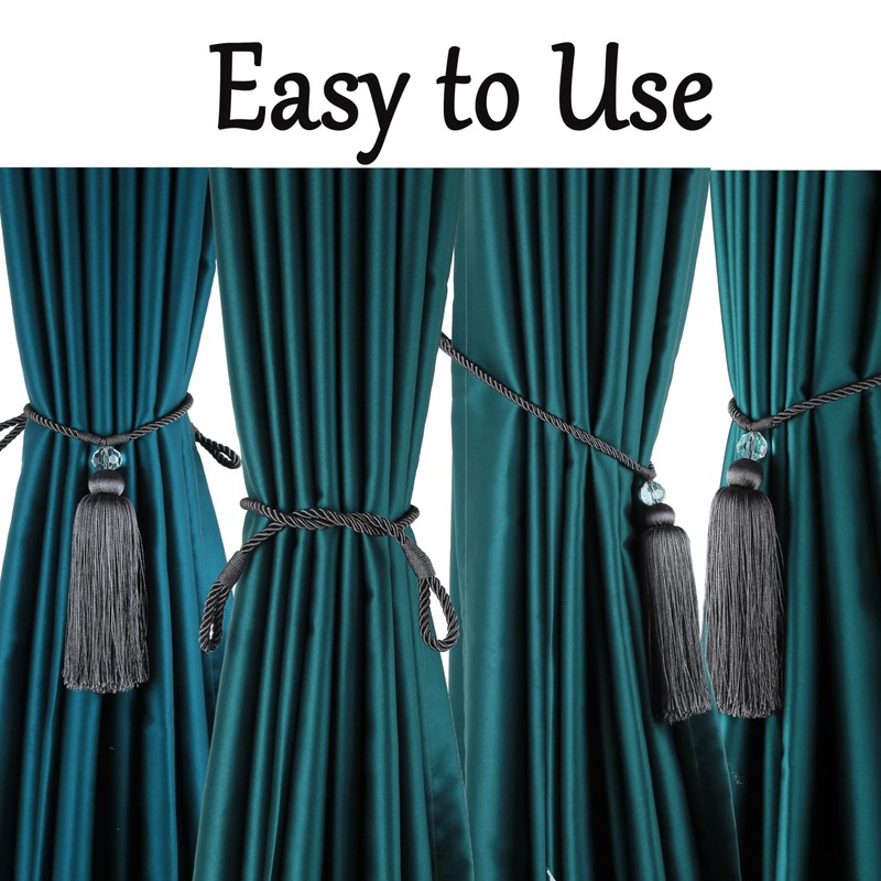 BEL AVENIR Curtain Tiebacks Tassel Long Ties Backs Holdbacks Rope